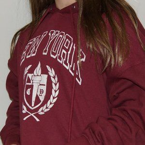 new york cropped hoodie